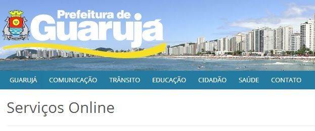 Site da Prefeitura Municipal de Guarujá SP