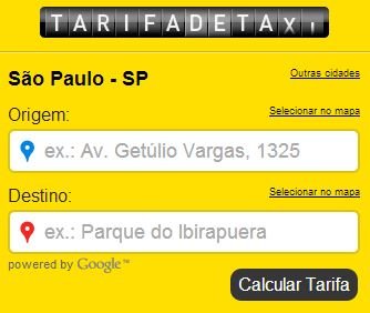 Calcular Preço do Taxi em São Paulo